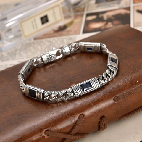 925 silver tangcao pattern bracelet