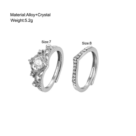 Fairy Sparkling Crown Rings