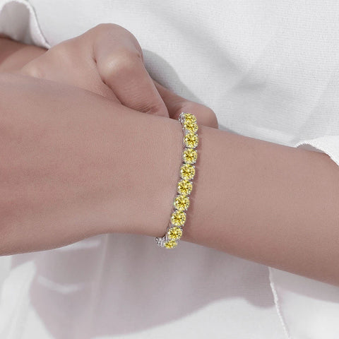 5mm Original Gray Yellow Moissanite Tennis Bracelets