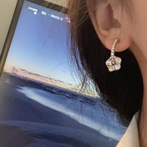 Flower Butterfly Stud: Bling Crystal Studs.