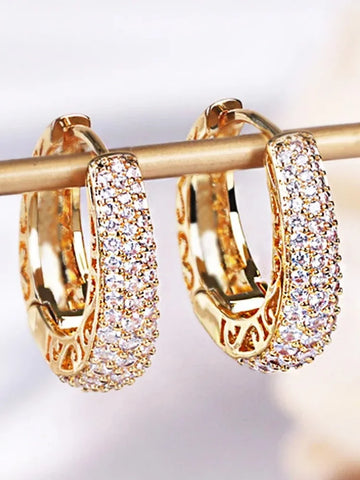 RAKOL Hollow Hoop: Dazzling CZ Hoops.