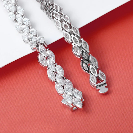 BXINY 3*6mm Marquise Cut Full Moissanite Tennis Bracelets