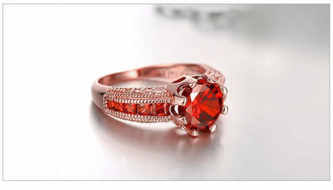 Soild 18K Yellow Gold Princess Ruby