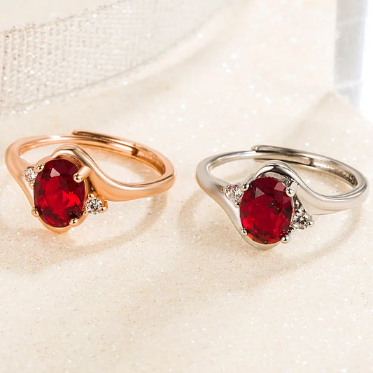 New S925 Sterling Silver Ring Ruby Classic Ring