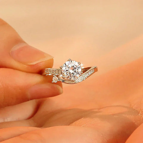 1Carat Real Moissanite Diamond Engagement rings