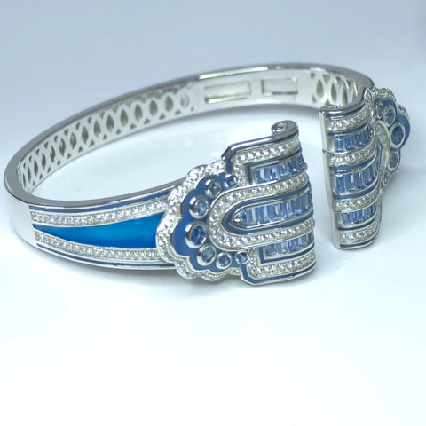 KQDANCE Luxury 925 Sterling Silver Cuff Bangles Bracelets