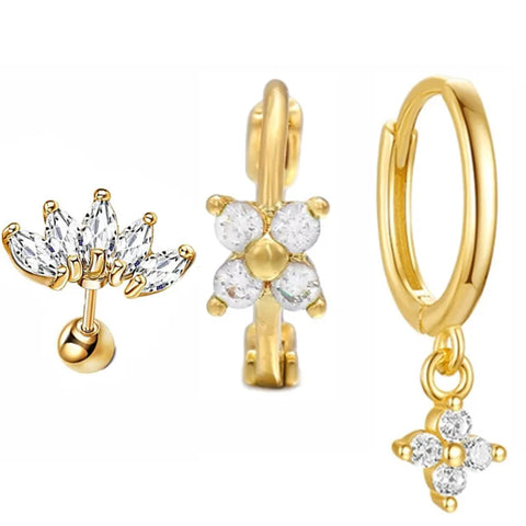 Cubic Zirconia Chain Hoop Earring