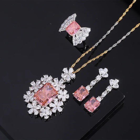 Jewelry S High Carbon Repapalacha Flower Shape Creative Set Main Stone 12 * 16 8 * 10 Crystals