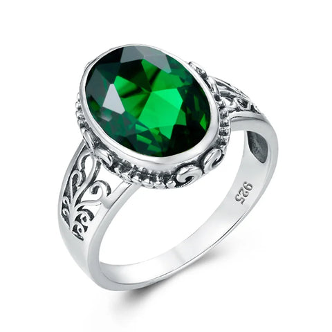 Classic Vintage Silver 925 Aquamarine Ring