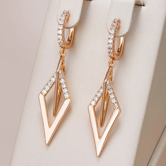 Kinel Fashion Glossy Hollow Rhombus Drop Earring