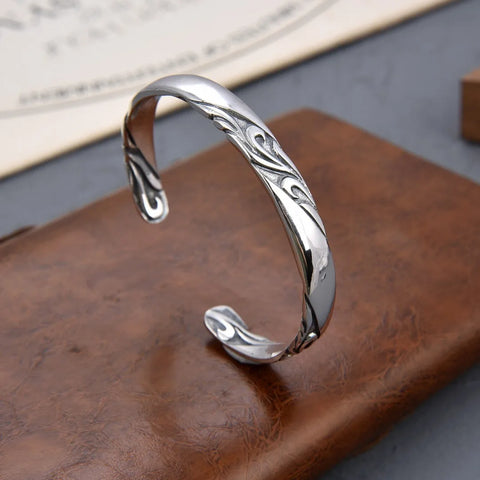 pure silver personalized retro style bracelet