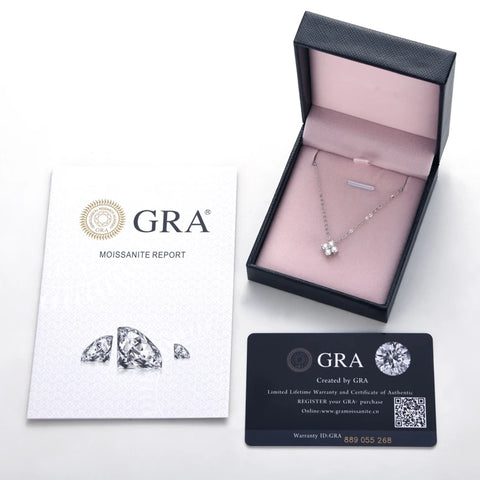 DJMAX Trendy Woman Jewelry 2022 3mm Moissanite Pendant Necklace for Women Original 925 sterling silver Vintage Clover Choker