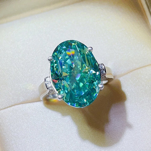 Serenity 5ct 10ct Oval Ice Cut Moissanite Rings