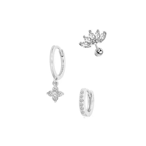 Cubic Zirconia Chain Hoop Earring
