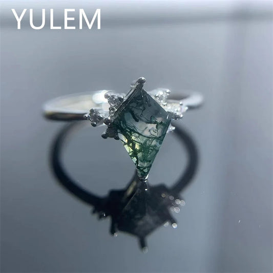 YULEM Natural Kite Moss Agate Ring - BOLEVARD RING