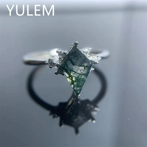 YULEM Natural Kite Moss Agate Ring - BOLEVARD RING