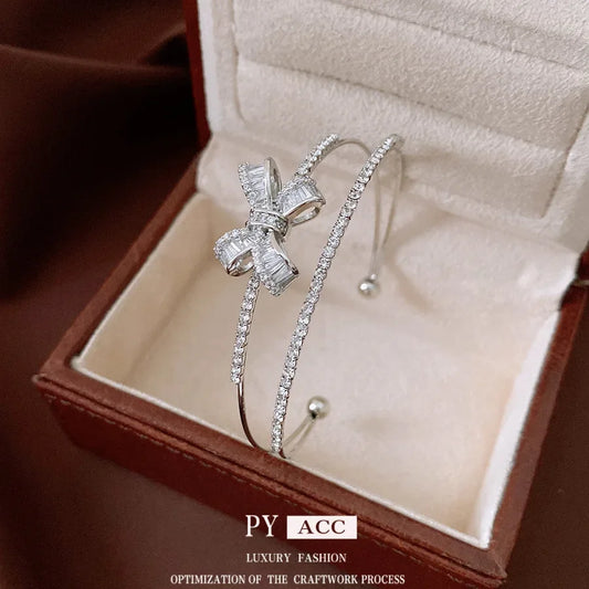 Ultra-Shiny Butterfly Knot Zircon Bracelet