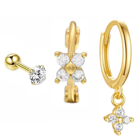 Cubic Zirconia Chain Hoop Earring