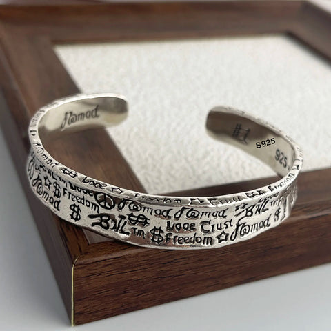 100% Solid 925 Sterling Silver Retro Bracelet