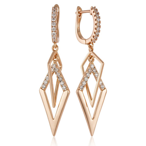 Kinel Fashion Glossy Hollow Rhombus Drop Earring