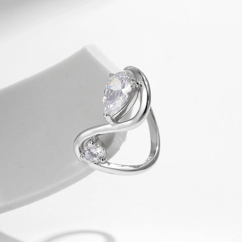 MODIAN Irregular Line Design Rings 925 Sterling Silver