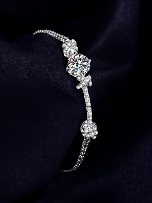 MoisaLuxe Official Store GRA Moissanite Plata  Bracelet