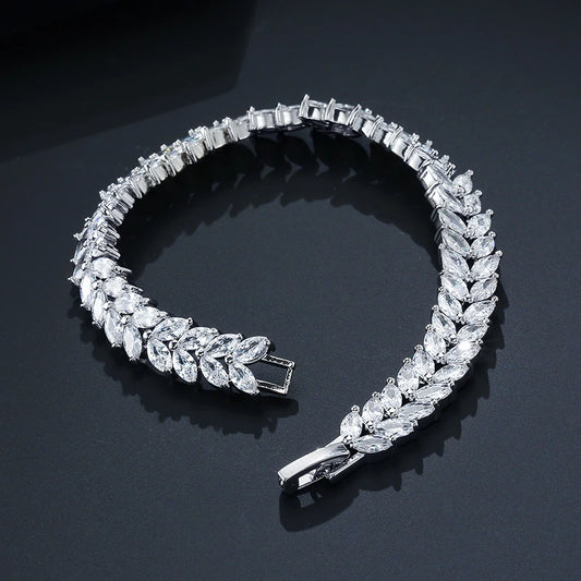 Geometric AAA Cubic Zirconia Tennis Bracelet