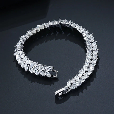 Geometric AAA Cubic Zirconia Tennis Bracelet