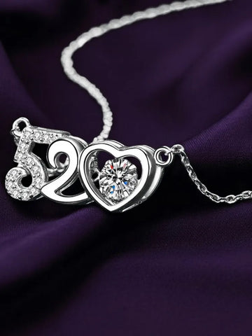 Moissanite Sterling 925 Silver GRA Certified Love Heart Valentine's Pendant Necklace for Women Jewelry