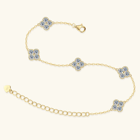 Sweetrain 18k Gold Plated 3mm Moissanite Bracelet