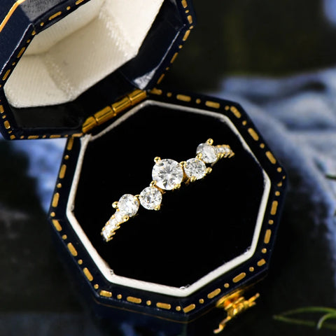 Anziw Real S925 Ring Cluster Moissanite