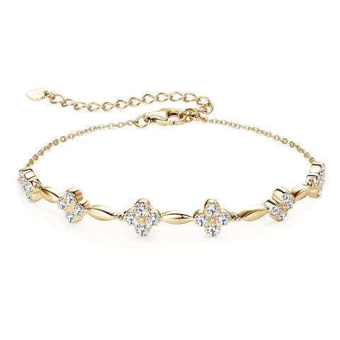Flower Clover Moissanite Bracelet