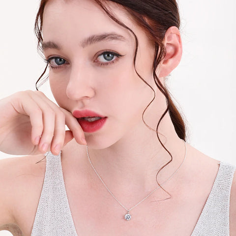 2.0ct VVS1 D Color Moissanite Necklace 925 Soild Sterling Sliver Chain with Certificate Fine Jewelry for Woman Jewelry