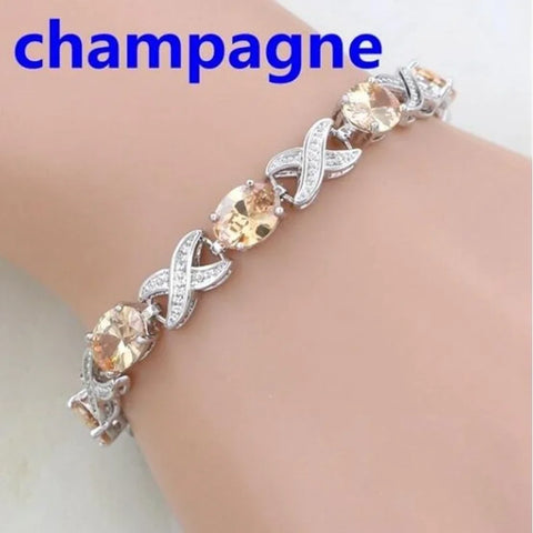 Graceful Green Crystal Leaf Bracelet