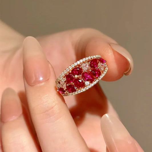 Light Luxury Shining Exquisite Ruby rings