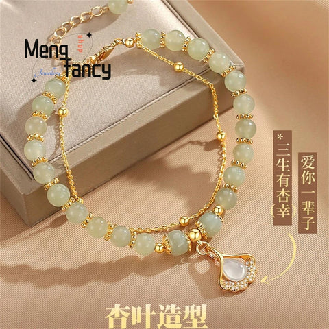 Natural Hetian Jasper Three Lifetimes Bracelet