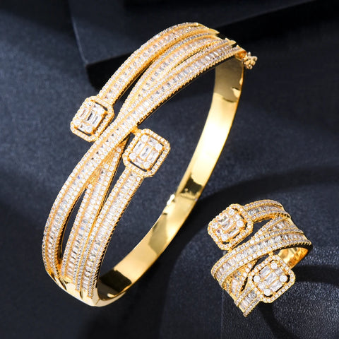 Double Layer Open Hand Bracelet