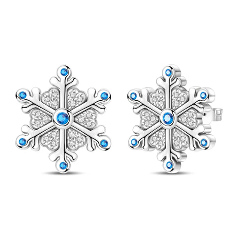 Women's 925 Sterling Silver Snowflake  Earrings