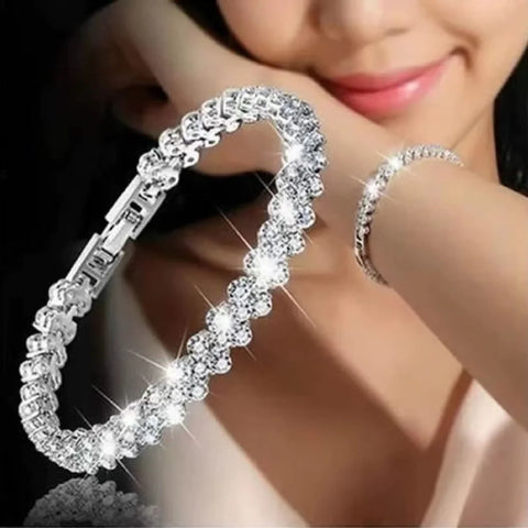 Luxury Roman Crystal Geometric Chain Bracelets