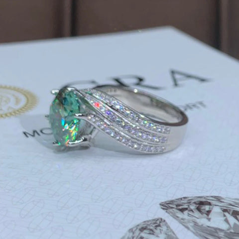 Serenity Day 5Ct Green Moissanite Ring