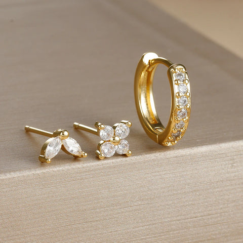3PCS Stainless Steel Earrings