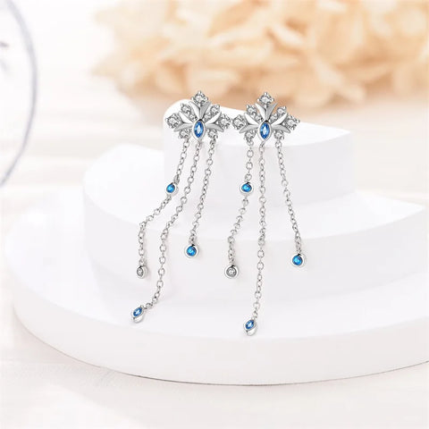 Women's 925 Sterling Silver Snowflake  Earrings