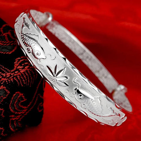 Luxury 925 Sterling Silver Pisces play lotus bracelets