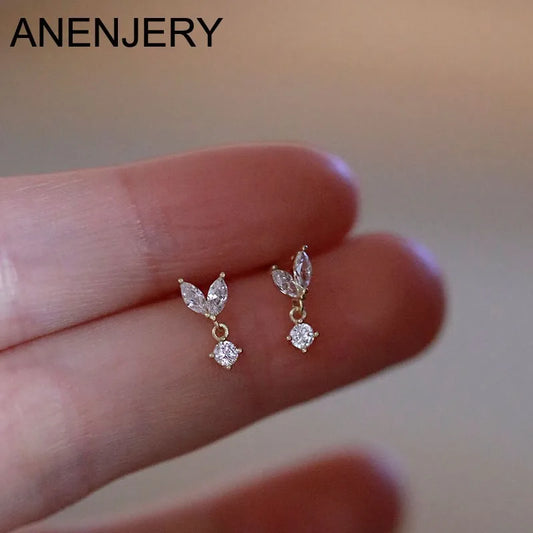 ANENJERY Butterfly Stud Earrings