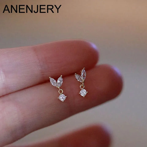ANENJERY Butterfly Stud Earrings