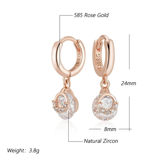 Kinel Hot 585 Rose Gold Color Drop Earrings