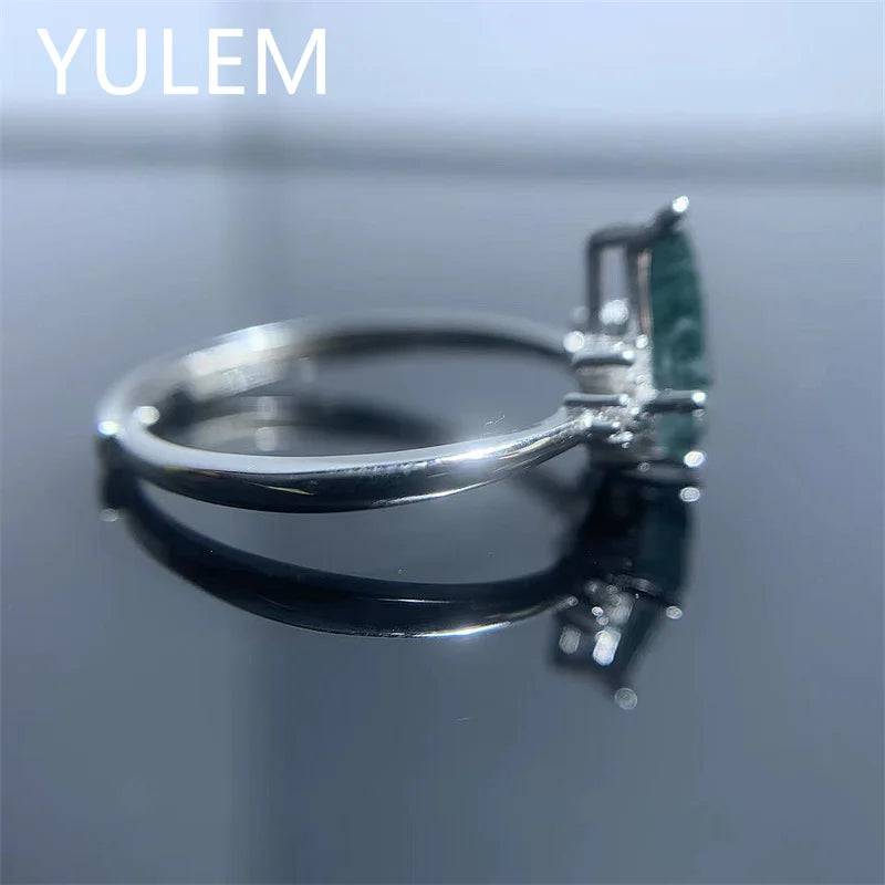 YULEM Natural Kite Moss Agate Ring - BOLEVARD RING