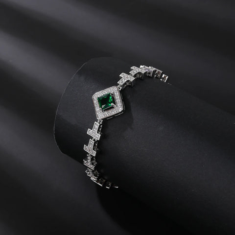 Luxury Square Cubic Zirconia Bridal Bracelet