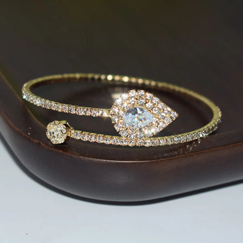 1 Row Triangular Zircon Rhinestone Open Bracelet