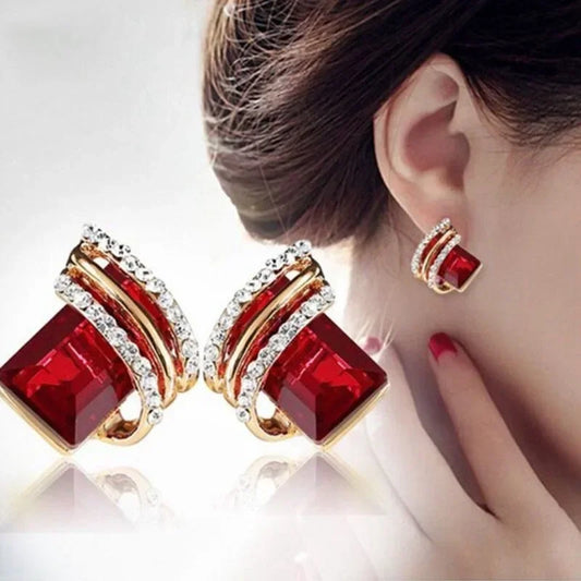 Fashion Gold-plated Zircon Earrings Crystal Earrings